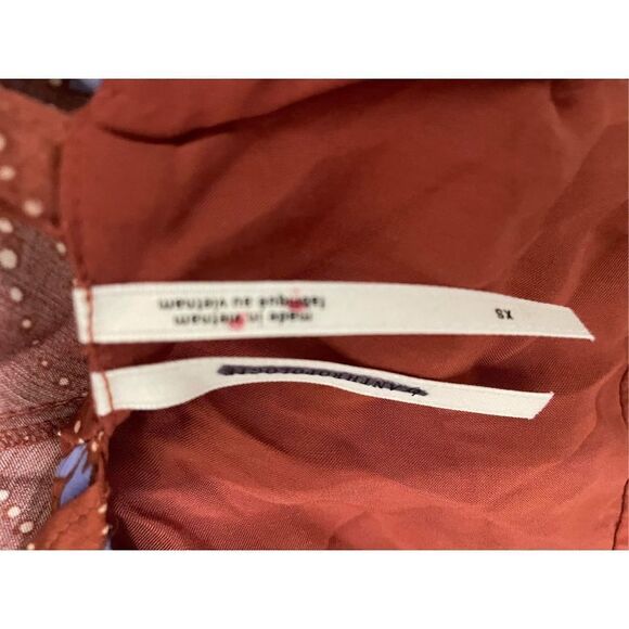 New Anthropologie Ruffle-Sleeve Printed-Wrap Maxi Dress Size XS - Picture 9 of 9